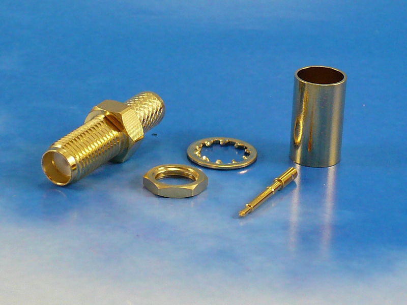 RPSMA female crimp Bulkhead for LMR240